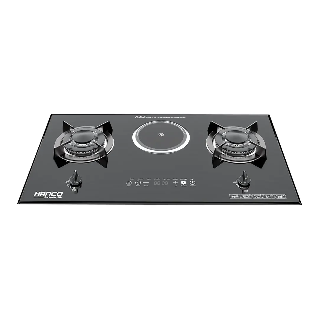Hanco Tempered Glass Electric + Gas Hob – Model-HIRC 130-Digital
