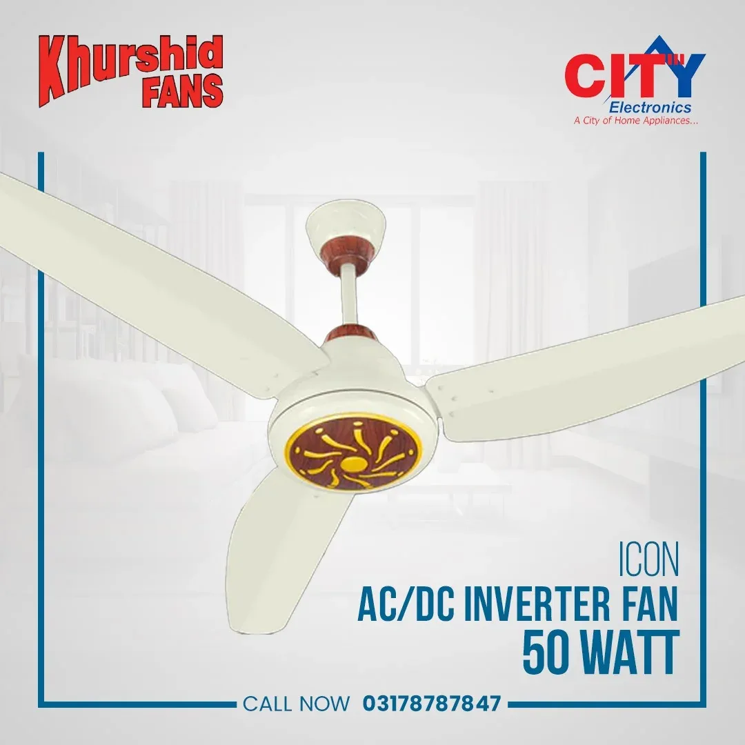Khurshid AC/DC Inverter Fan 50 Watts – Model – ICON