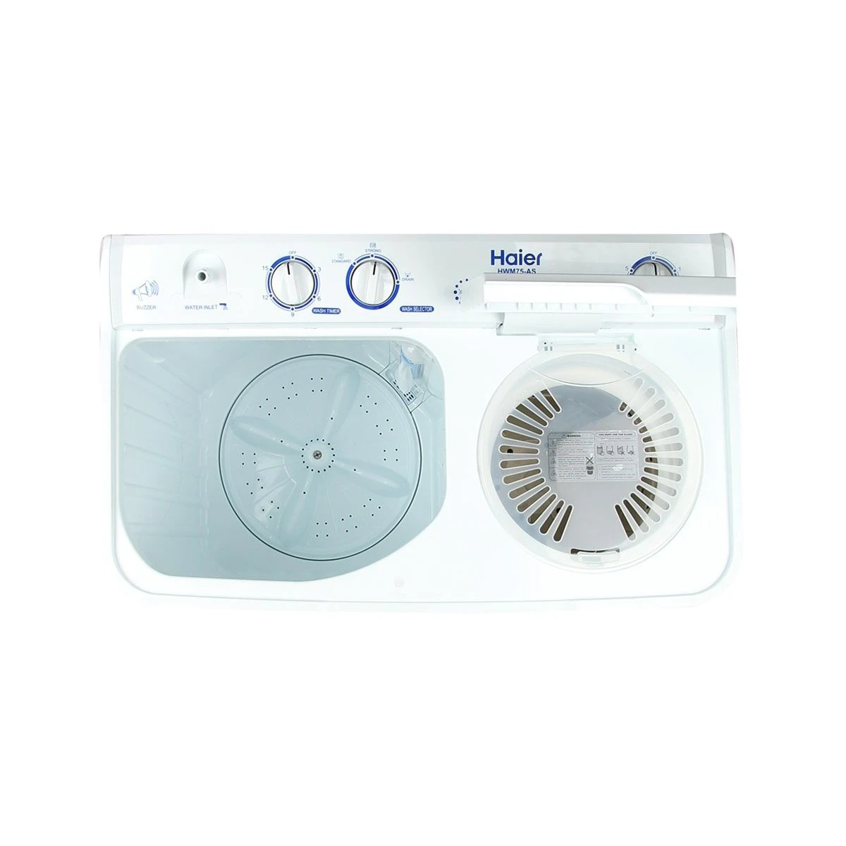 Haier HWM 75-AS 7.5KG Twin Tub Washing Machine (White)